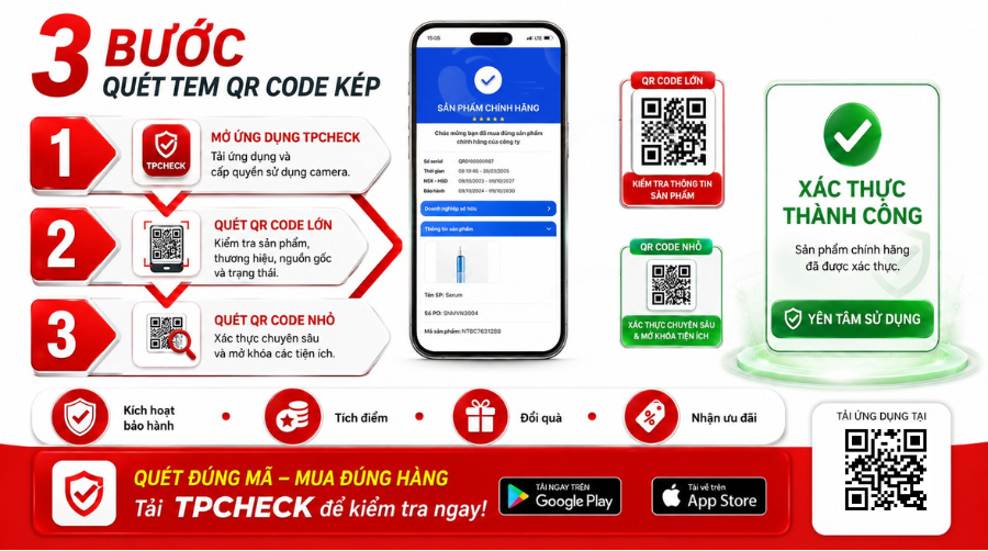 Hướng dẫn quét tem QR Code kép